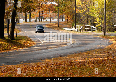 Scenic fall colors near Elkhart Indiana IN Stockfoto