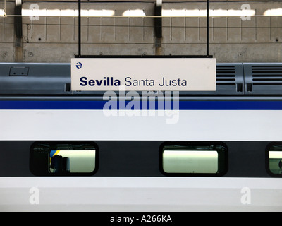 Trainieren Sie auf Station Sevilla Spanien Stockfoto