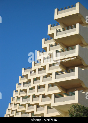 Balkon eines Hotels in Andalusien auf der Suche nach Süden Stockfoto