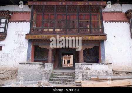 Eingang zum Gangtey Gompa Kloster in Bhutan Stockfoto