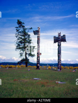 Totem Pole Campell River, BC, Kanada. Foto: Willy Matheisl Stockfoto