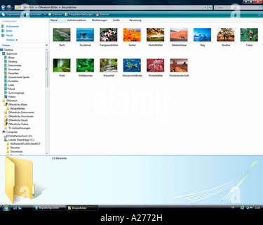 Microsoft Windows Vista, deutsche Version, Windows-Explorer-Anwendung, screenshot Stockfoto