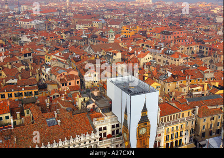 Ansicht von Venedig aus der Campanile Glockenturm der Basilika di San Marco Venedig Italien Stockfoto