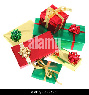Haufen von Weihnachtsgeschenke Stockfoto