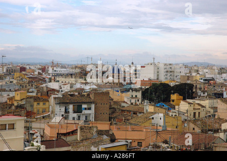 Valencia aus Spitze Torres de Serranos Quart Comunitat Comunidad Valenciana Costa del Azahar Spanien iberischen Halbinsel Europa Stockfoto