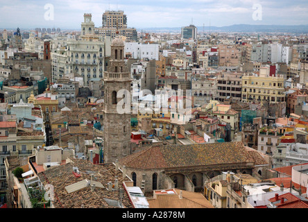 Panorama Valencia auf Miguelete Micalet Comunitat Comunidad Valenciana Costa del Azahar España Spanien spanische Iberia Europa Stockfoto