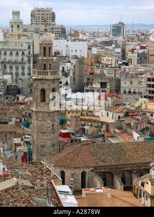 Panorama Valencia auf Miguelete Micalet Comunitat Comunidad Valenciana Costa del Azahar España Spanien spanische Iberia Europa Stockfoto