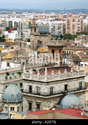 Panorama Valencia auf Miguelete Micalet Comunitat Comunidad Valenciana Costa del Azahar España Spanien spanische Iberia Europa Stockfoto