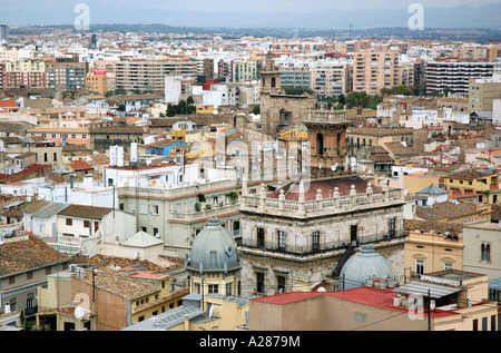 Panorama Valencia auf Miguelete Micalet Comunitat Comunidad Valenciana Costa del Azahar España Spanien spanische Iberia Europa Stockfoto