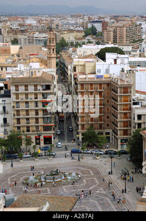 Panorama Valencia auf Miguelete Micalet Comunitat Comunidad Valenciana Costa del Azahar España Spanien spanische Iberia Europa Stockfoto