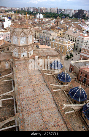 Panorama Valencia auf Miguelete Micalet Comunitat Comunidad Valenciana Costa del Azahar España Spanien spanische Iberia Europa Stockfoto