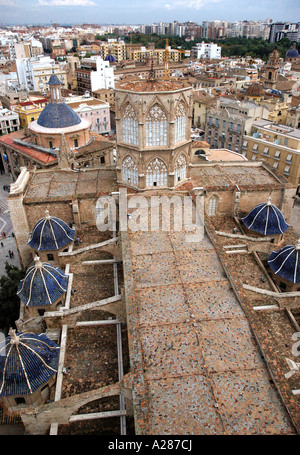 Panorama Valencia auf Miguelete Micalet Comunitat Comunidad Valenciana Costa del Azahar España Spanien spanische Iberia Europa Stockfoto