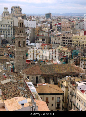 Panorama Valencia auf Miguelete Micalet Comunitat Comunidad Valenciana Costa del Azahar España Spanien spanische Iberia Europa Stockfoto