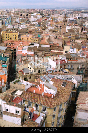 Panorama Valencia auf Miguelete Micalet Comunitat Comunidad Valenciana Costa del Azahar España Spanien spanische Iberia Europa Stockfoto