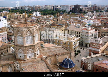 Panorama Valencia auf Miguelete Micalet Comunitat Comunidad Valenciana Costa del Azahar España Spanien spanische Iberia Europa Stockfoto