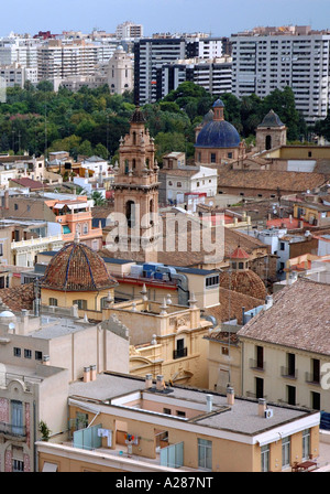Panorama Valencia auf Miguelete Micalet Comunitat Comunidad Valenciana Costa del Azahar España Spanien spanische Iberia Europa Stockfoto