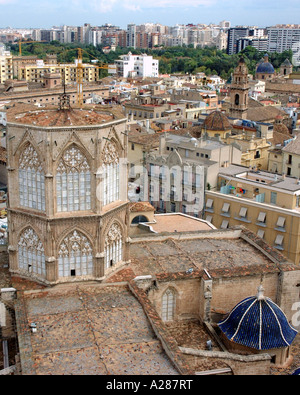 Panorama Valencia auf Miguelete Micalet Comunitat Comunidad Valenciana Costa del Azahar España Spanien spanische Iberia Europa Stockfoto