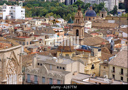 Panorama Valencia auf Miguelete Micalet Comunitat Comunidad Valenciana Costa del Azahar España Spanien spanische Iberia Europa Stockfoto