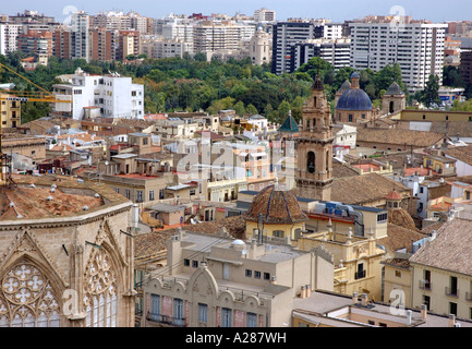 Panorama Valencia auf Miguelete Micalet Comunitat Comunidad Valenciana Costa del Azahar España Spanien spanische Iberia Europa Stockfoto