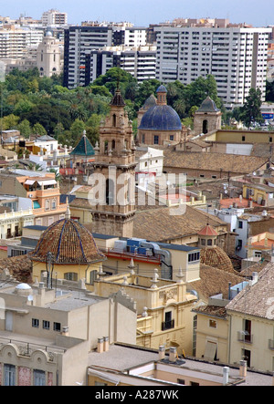 Panorama Valencia auf Miguelete Micalet Comunitat Comunidad Valenciana Costa del Azahar España Spanien spanische Iberia Europa Stockfoto