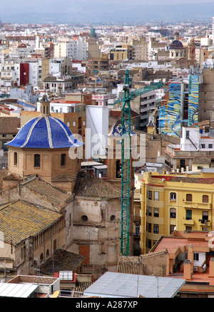 Panorama Valencia auf Miguelete Micalet Comunitat Comunidad Valenciana Costa del Azahar España Spanien spanische Iberia Europa Stockfoto