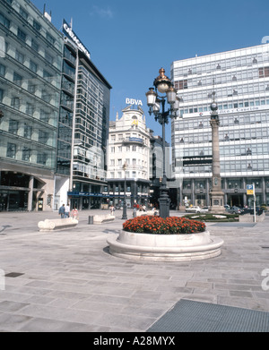 El Oblesco (Obelisk), Avenida da Marina, A Coruña, Galicien, Spanien Stockfoto