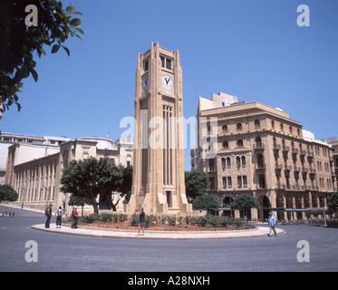 Uhrturm, Parliament Square, Beruit, Beirut, Libanon Stockfoto