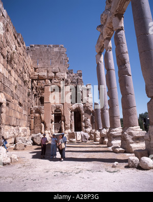 Tempel des Jupiter Eingang, die Propyläen, Baalbeck, Bekaa-Tal, der Libanesischen Republik Stockfoto