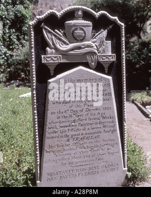 Kapitän Thomas Norman Grabstein (starb in der Schlacht von Trafalgar 1805), Trafalgar Friedhof, Gibraltar Stockfoto