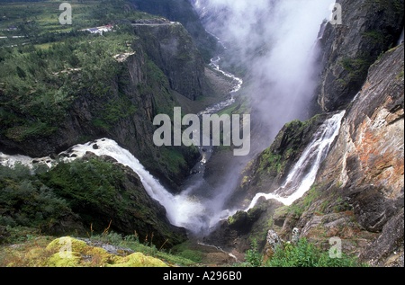 Voringsfossen Wasserfall Hardanger Region Norwegen G Hellier Stockfoto