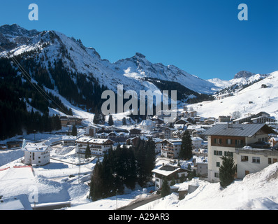 Blick über das Skigebiet Arabba, Dolomiten, Italienische Alpen, Italien Stockfoto