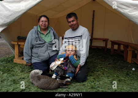 Cree Familie nördlichen Quebec Kanada Stockfoto