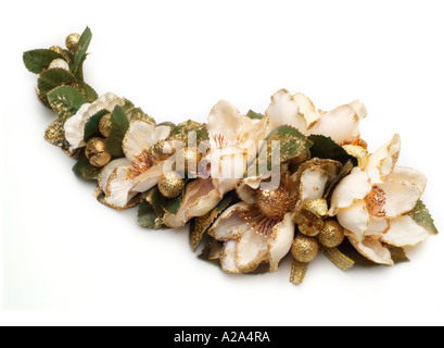 Esstisch Kleid Dressing Kranz Weihnachten dekorieren Dekoration Display grün Winter Yule Yuletide handgemachte Evergreen Weihnachten Blatt Stockfoto