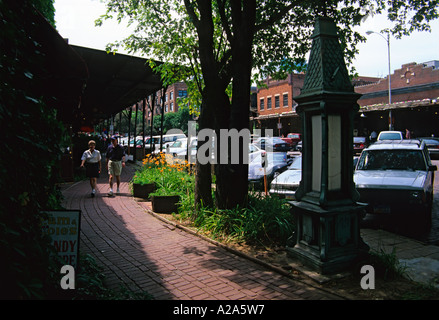 Der alte Markt historische Einkaufsviertel in Omaha, Nebraska. Stockfoto