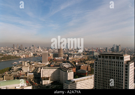 Luftbild Panorama von London vom London Eye aus gesehen Stockfoto