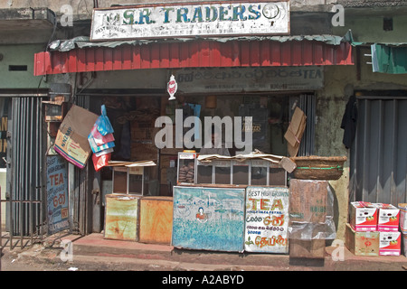 Marktstand, Verkauf von Tee. Der Pettah, Colombo, Sri Lanka Stockfoto