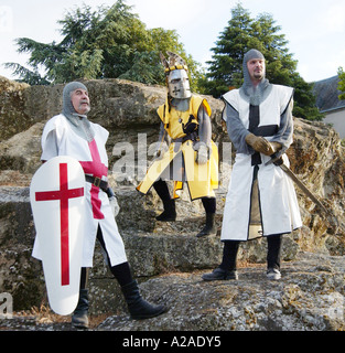 Mittelalterliche Ritter in Rüstung Parthenay, Frankreich Stockfoto