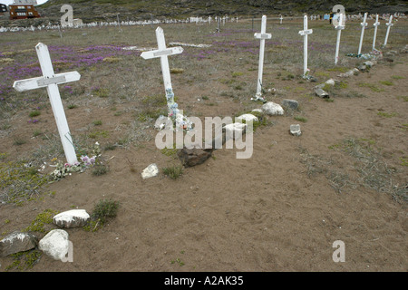 Kreuz Friedhof in Iqaluit, Nunavut Stockfoto