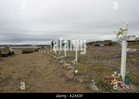 Kreuz Friedhof in Iqaluit, Nunavut Stockfoto