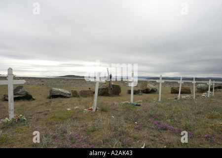 Kreuz Friedhof in Iqaluit, Nunavut Stockfoto