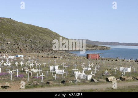 Kreuz Friedhof in Iqaluit, Nunavut Stockfoto