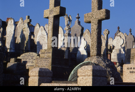 Grabsteine bei Barnoon Friedhof St Ives Cornwall England Nr. 1831 Stockfoto