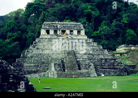 Der Tempel der Inschriften auf den Maya-Stätte von Palenque in Chiapas Südmexiko Stockfoto