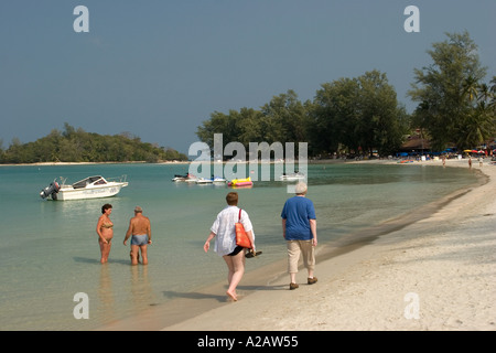 Thailand Ko Samui Choeng Mon Beach Touristen Stockfoto