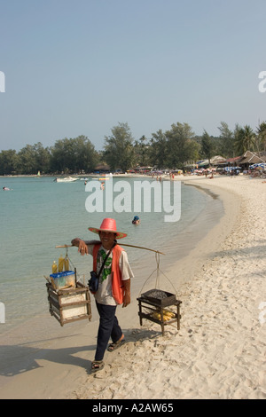 Thailand Ko Samui Choeng Mon Beach Snack Lieferant Stockfoto
