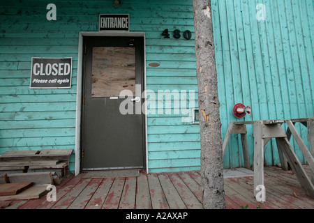 stillgelegten Holz-Lager Stockfoto