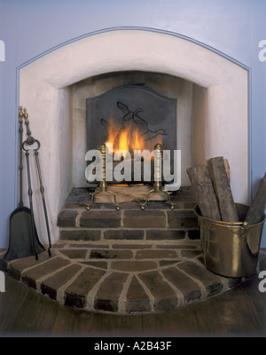 Winter-Kamin Stockfoto