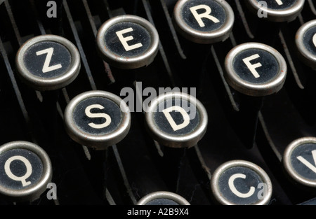 Alte Schreibmaschine Schlüssel Stockfoto