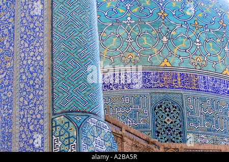 Detail der Imam-Moschee (auch genannt Shah Moschee), Isfahan, Iran Stockfoto