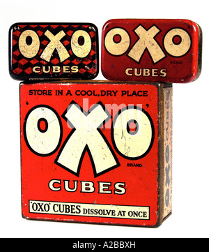 Drei Oxo Dosen Editoroial Zwecke nur Stockfoto